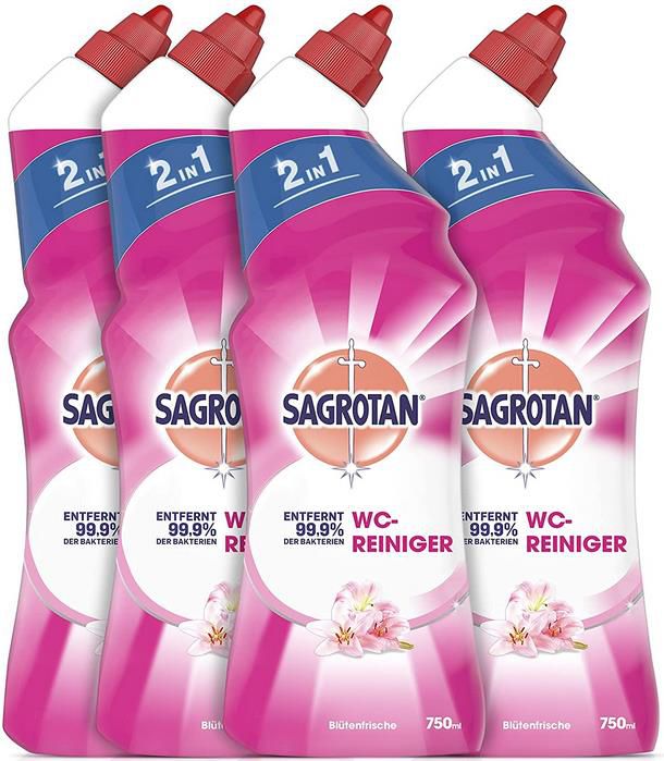 4er Pack Sagrotan 2 in 1 WC Reiniger Blütenfrische 4 x 750 ml ab 9,49€ (statt 11€)   Prime Sparabo