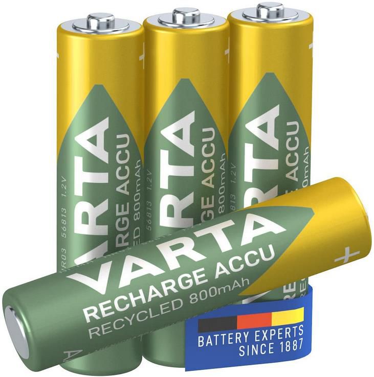 4er Pack VARTA AAA Micro Ni MH Akku, 800mAh aus 11% recyceltem Material für 5,57€ (statt 8€)   Prime