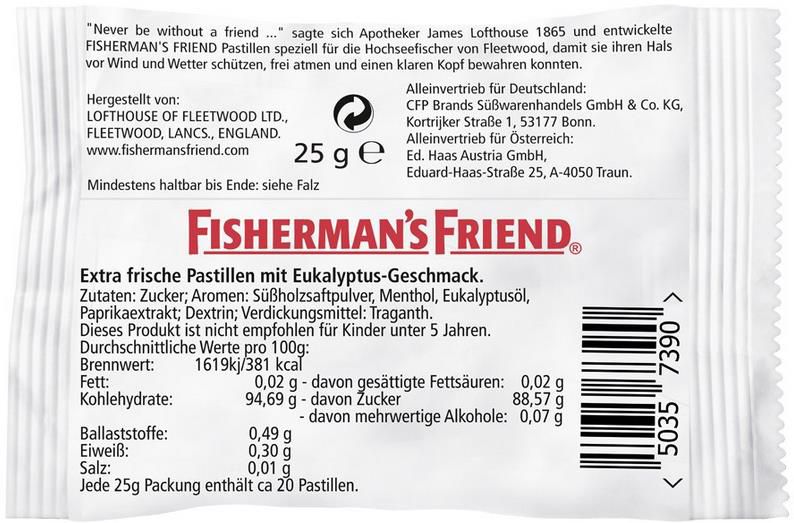 24er Pack Fishermans Friend Eukalyptus & Menthol, 25g ab 15,19€ (statt 22€)   Prime Sparabo