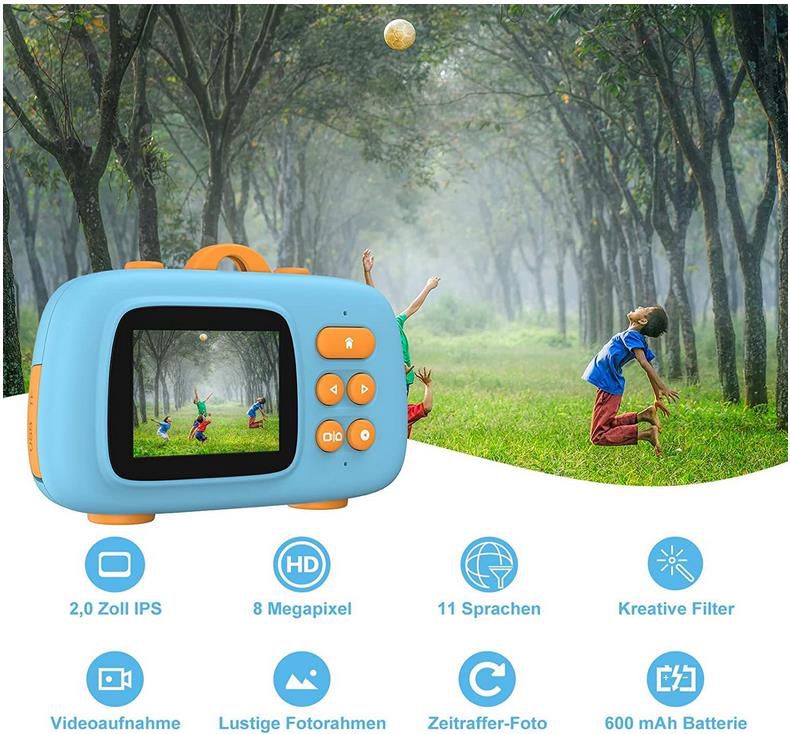 Miavogo Kinder Digitalkamera mit 8 Megapixel und 2 Zoll Display für 12,59€ (statt 28€)
