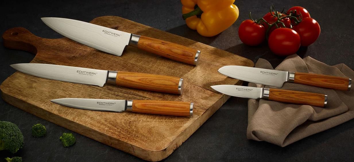 Echtwerk Damaszener Messer Set 5tlg. mit 67 Lagen Edelstahl für 59,99€ (statt 77€)