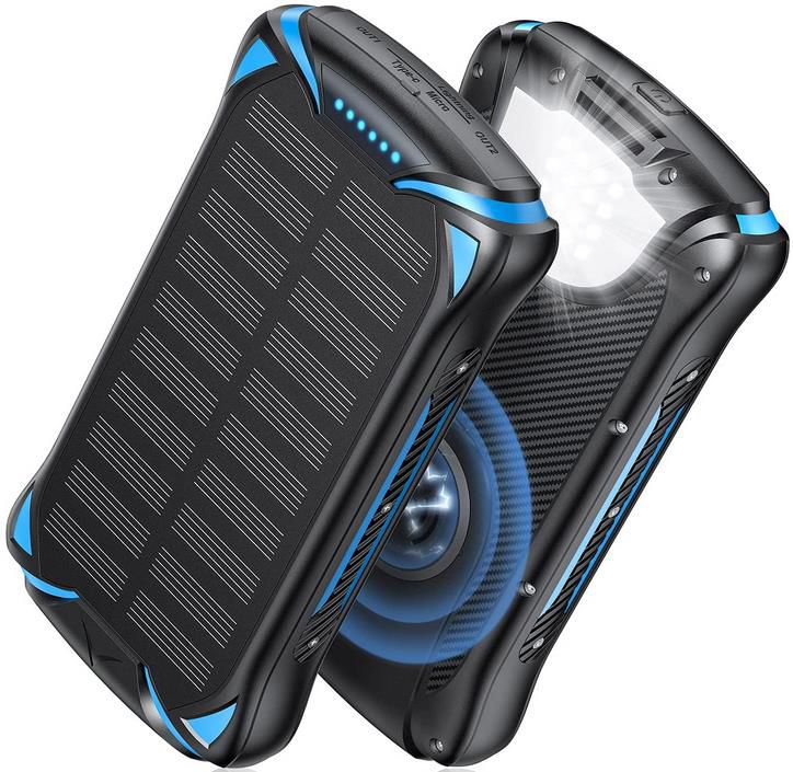 Nuxgal Power Solar Powerbank mit 30.000mAh und Qi Ladefunktion für 22,77€ (statt 40€)