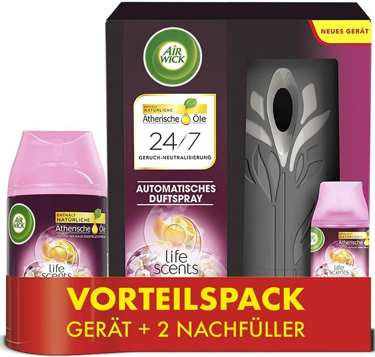 Air Wick Freshmatic Max Vorteilspack mit Gerät und 2 Nachfüllern ab 5,99€ (statt 12€)   Prime