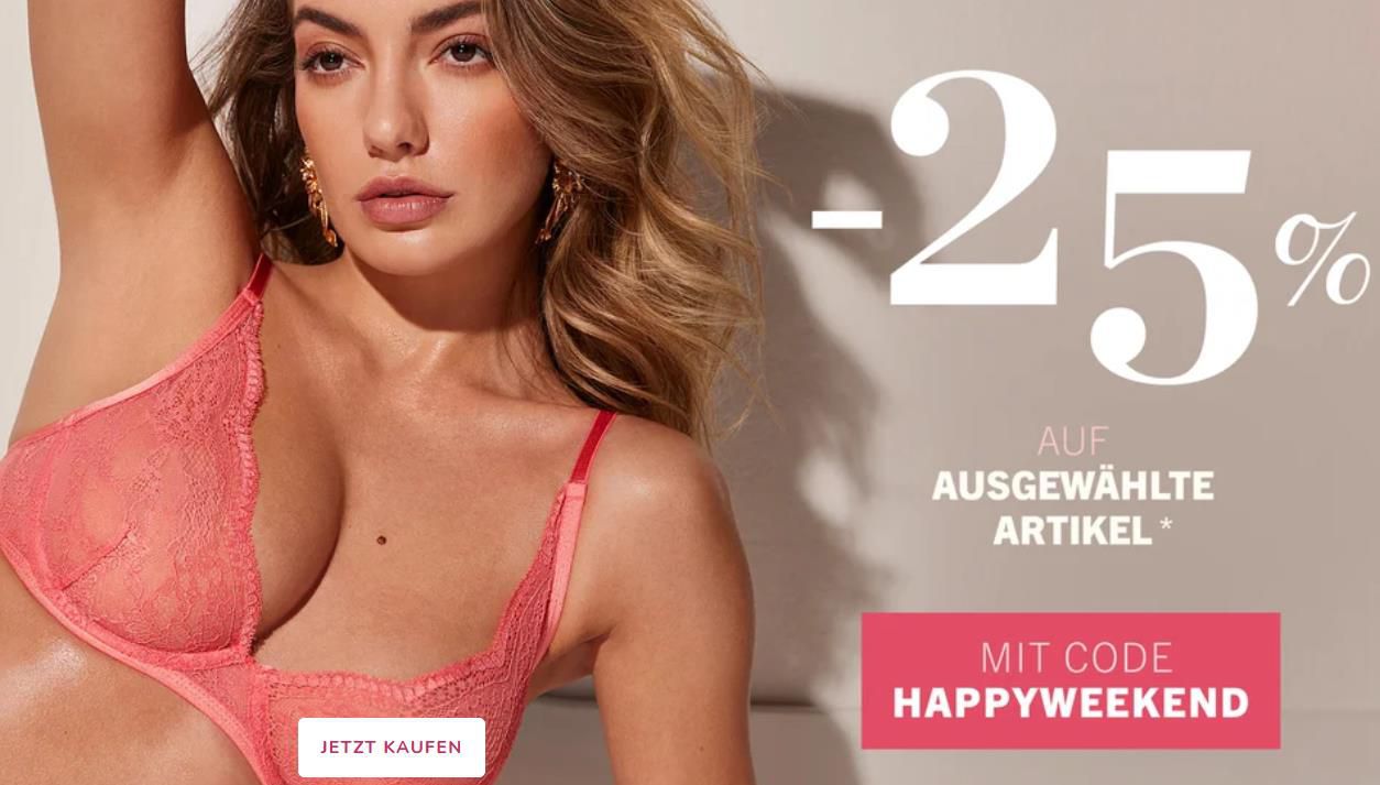 Hunkemöller Sale mit 25% Rabatt auf ausgewählte Artikel