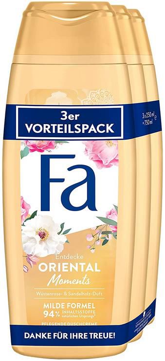 3er Pack Fa Oriental Moments Duschgel mit Wüstenrose & Sandelholz 3 x 250ml ab 1,87€   Prime Sparabo