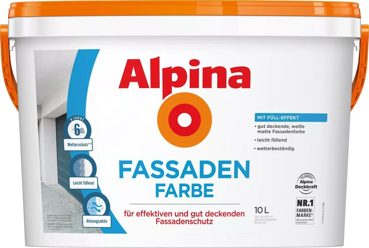 10 Liter Alpina Fassadenfarbe, weiß matt für 37,89€ (statt 51€)