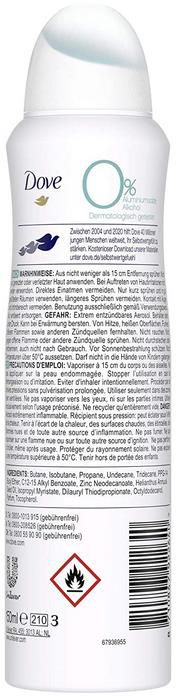 6er Pack Dove Sensitive Deospray mit 0% Aluminium & Alkohol und 1/4 Pflegecreme 6 x 150 ml ab 9,56€ (statt 12€)   Prime Sparabo