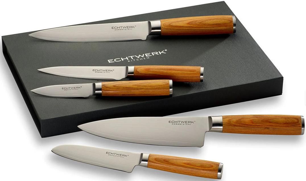Echtwerk Damaszener Messer Set 5tlg. mit 67 Lagen Edelstahl für 59,99€ (statt 77€)