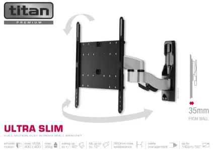 Titan Premium TV Wandhalter, Super Slim, Full Motion, VESA 400 für 109,65€ (statt 150€)