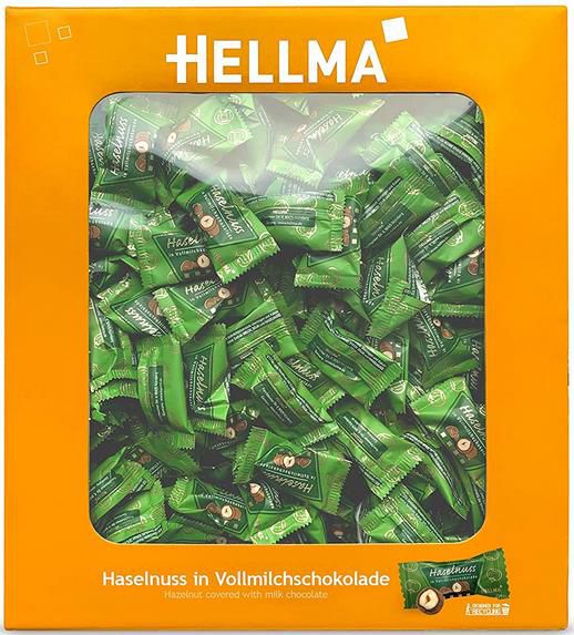 Hellma Haselnuss in Vollmilchschokolade 380 Stück, 912 g für 10,30€ (statt 20€)   Prime