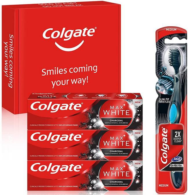 3x Colgate Aktivkohle Zahnpasta 3 x 75 ml + Colgate 360° Deep Clean Zahnbürste ab 8,79€   Prime Sparabo