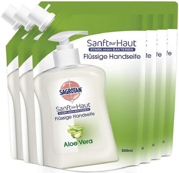 6er Pack Sagrotan Antibakterielle Flüssigseife Nachfüller mit Aloe Vera 6 x 500 ml ab 14,16€ (statt 18€)   Prime Sparabo