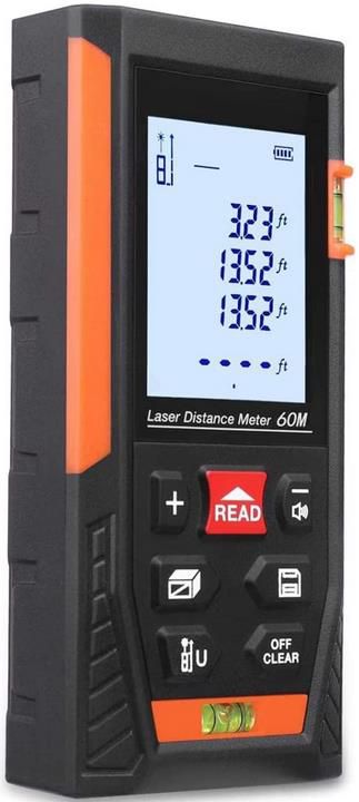 Engindot Digitaler Laser Entfernungsmesser für bis zu 60M und mit Zwei Wasserwaagen für 24,49€ (statt 35€)
