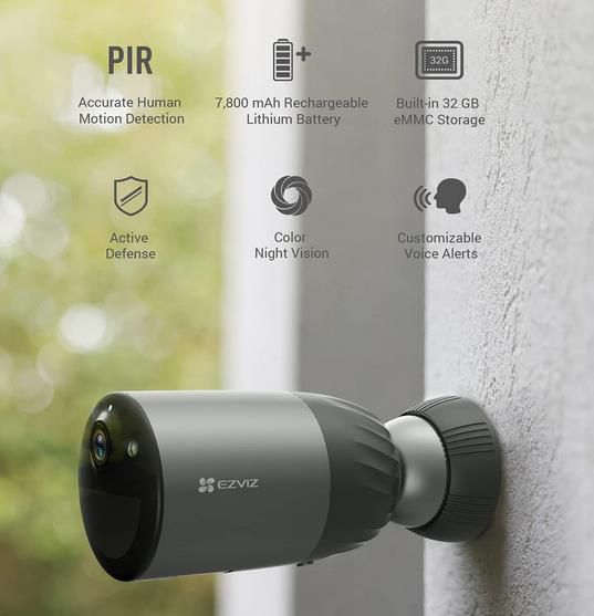 EZVIZ‎ Bc1c 1080p Akku Überwachungskamera mit PIR Bewegungssensor für 80,99€ (statt 120€)