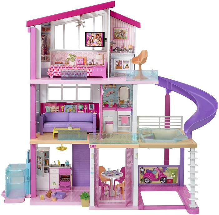 Barbie GNH53 Traumvilla Puppenhaus mit 3 Etagen, 8 Zimmer, Pool mit Rutsche und Zubehör für 175,99€ (statt 244€)