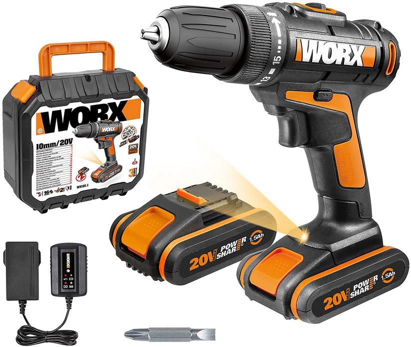 WORX WX101.1 Akku Bohrschrauber 20V für 99,99€ (statt 109€)