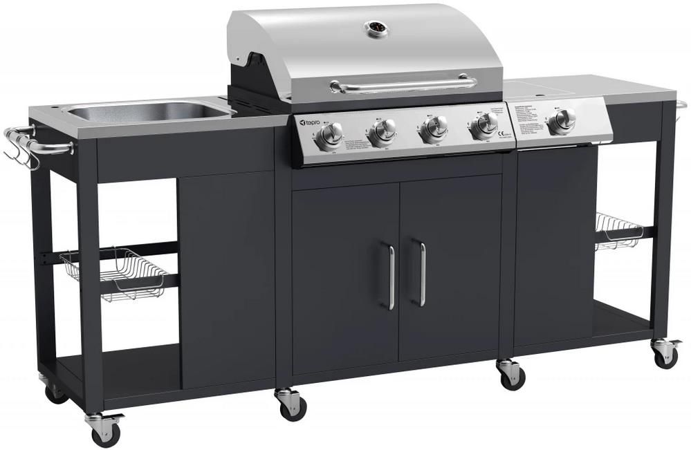 Tepro Summervile Gasgrill Küche mit 5 Brennern und Spülbecken für 299€ (statt 399€)