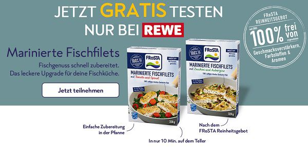 Rewe: Frostas Marinierte Fischfilets kostenlos ausprobieren