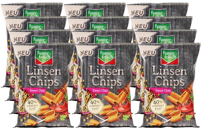 12x funny frish Linsen Chips 5,95€ + Katjes Fruchtgummi 0,85€ + Süßes & mehr