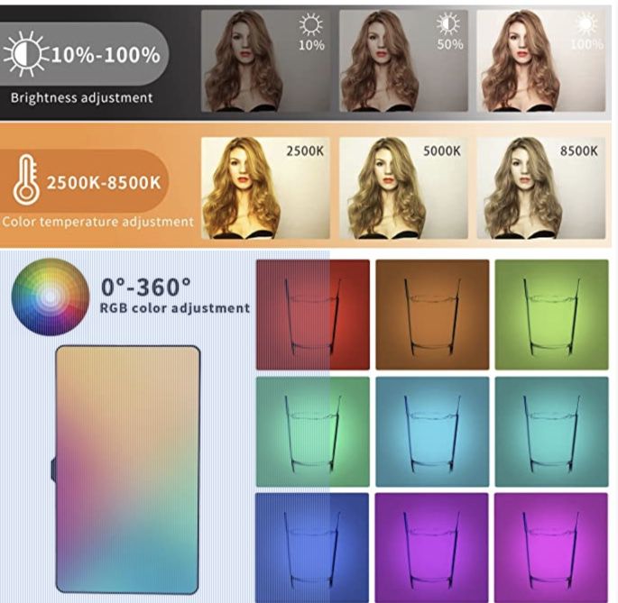 LUMINFOX LED RGB Videoleuchte mit Akku inkl. 1/4 Zoll Anschluss für 34,92€ (statt 44€)
