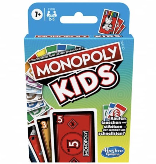 Monopoly Kids   schnelles Kartenspiel für 4 Spieler ab 7 Jahre für 3,79€ (statt 8€)   Prime