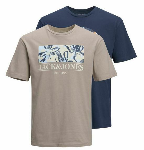 Jack & Jones Herren T Shirt 2er Pack mit Logo für 17,45€ (statt 21€)