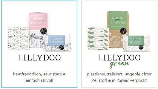 Lillydoo: Testpaket mit Windeln und Feuchttücher gratis + 3,90€ Versandkosten