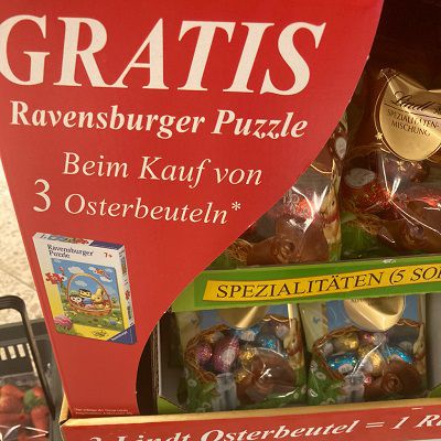 Kauf 3 Lindt Osterbeutel und erhalte 1 Ravensburger Kinderpuzzel gratis