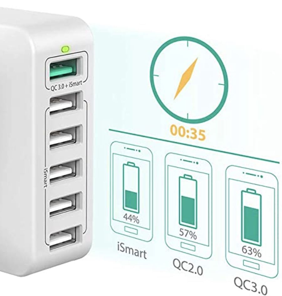 LOFIR USB 60W Ladegerät mit QC3.0 & 6 Ports für 13,49€ (statt 27€)   Prime