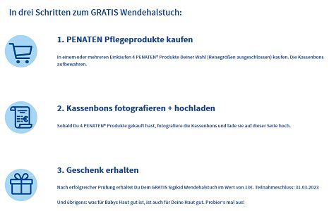 Mit dem Kauf von Penatenprodukten Wendehalstuch als Geschenk