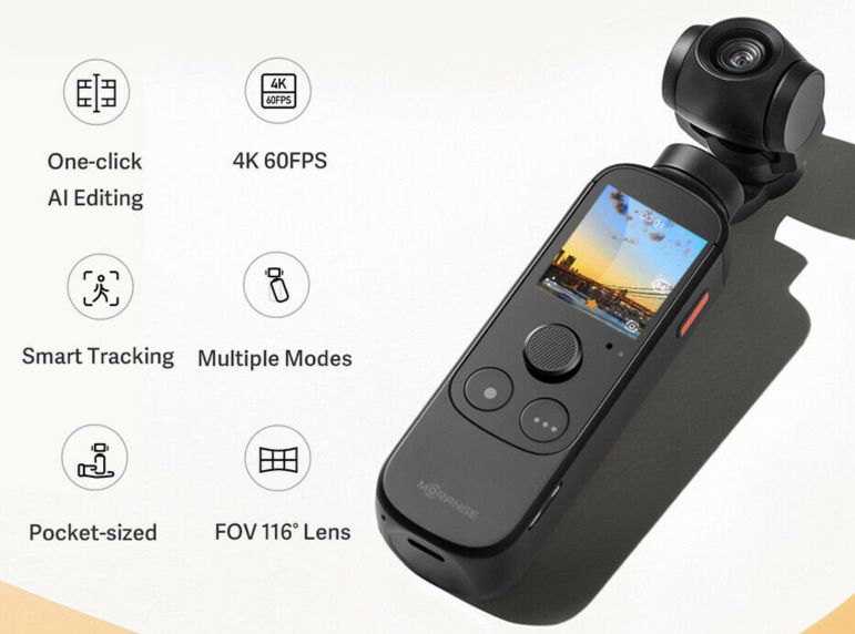 Xiaomi Morange M1 Pro Pocket Cam & Gimbal mit 4K 60fps & 12 MP für 89€ (statt 99€)