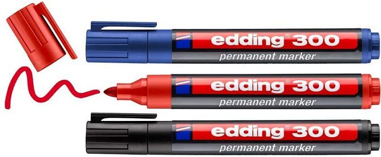 6er Pack edding 300 Permanentmarker 1,5 3 mm   wasserfest für 5,76€ (statt 8€)   Prime