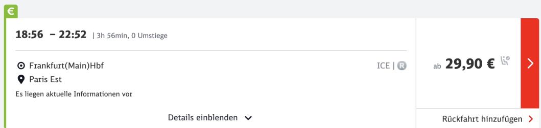 DB: Fahrten nach Paris mit ICE & TGV ab 29,90€   inkl. Reservierung