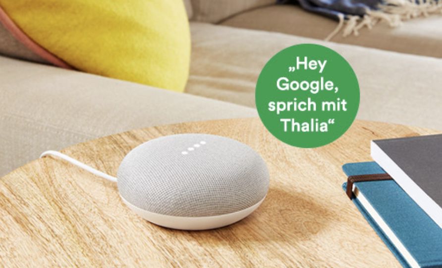 Google Nest Mini + 6 Monate Thalia Hörbuch für 29€