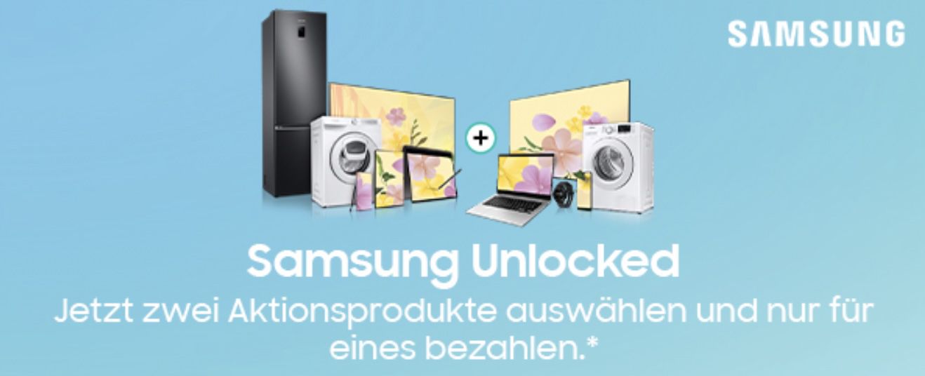 Samsung: 2 Produkte zum Preis von 1   z.B. 85“ QLED + 43“ Crystal UHD für 2.499€ (statt 2.792€) + viele weitere gute Deals