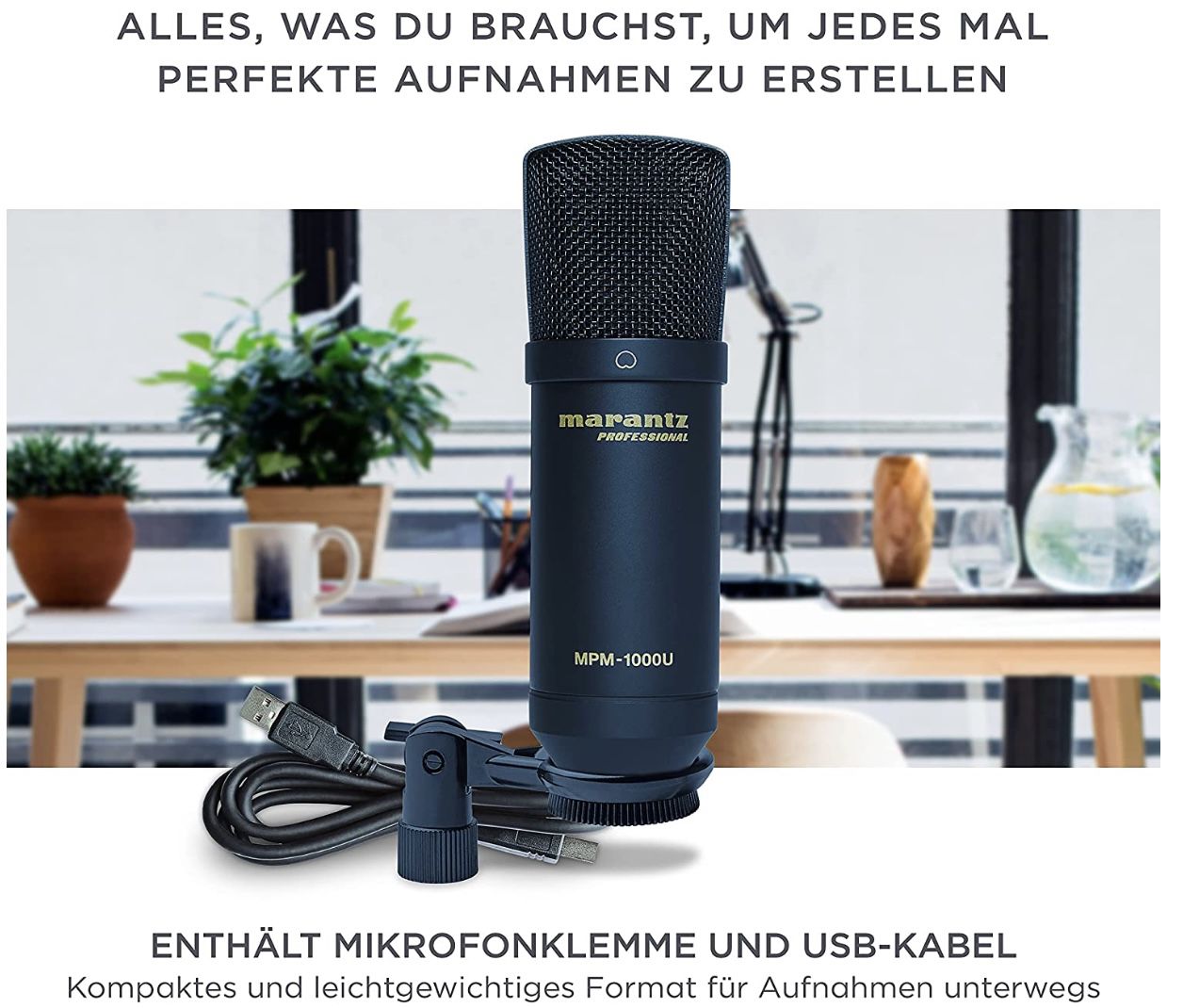 Marantz Professional MPM 1000U   Großmembran Mikrofon für 38,99€ (statt 49€)