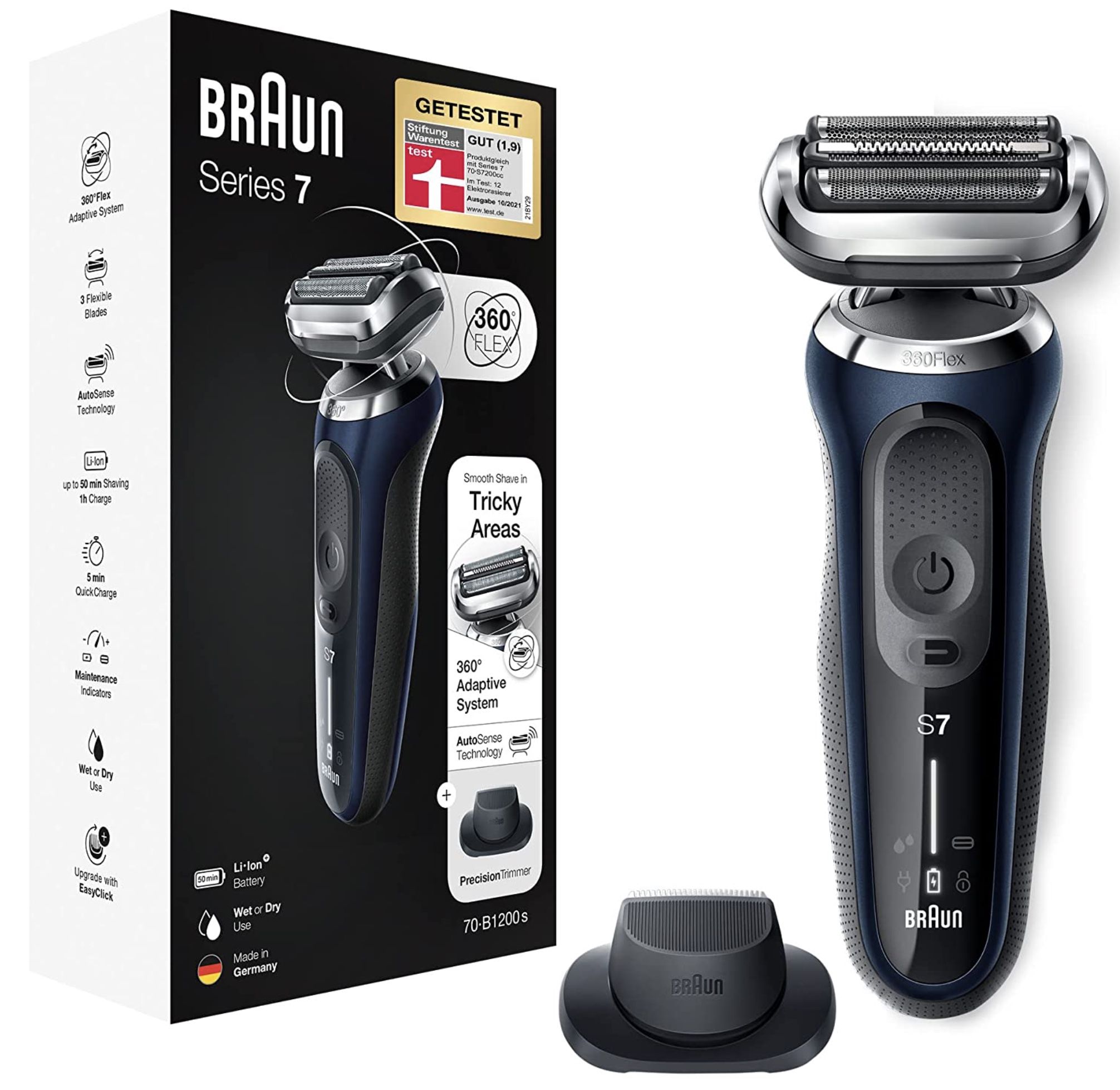 Braun 70 B1200s Series 7 Rasierer mit 360° Anpassung für 136,31€ (statt 154€)