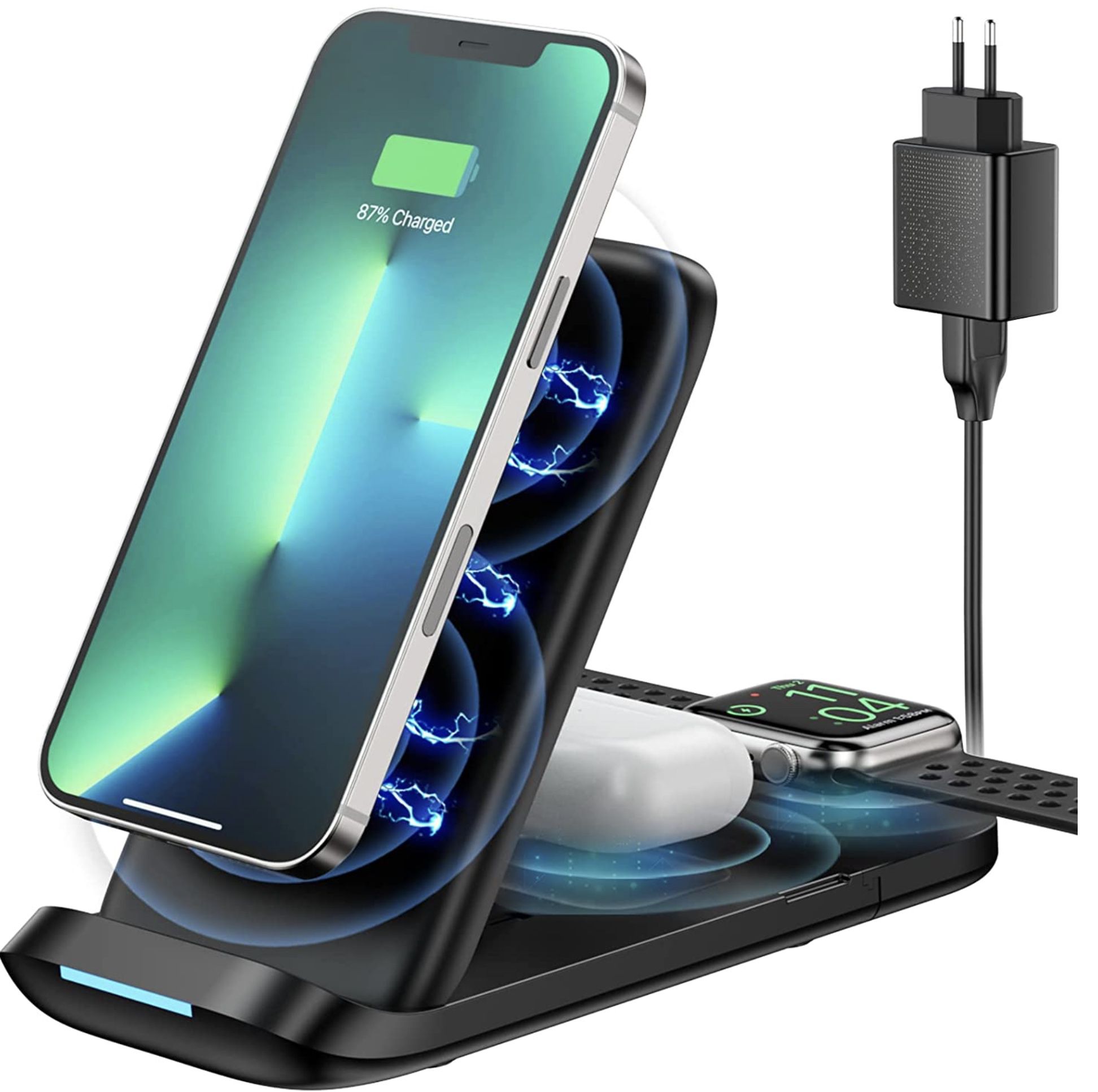 CKCN faltbarer 3 in 1 Wireless Charger für 19,99€ (statt 30€)