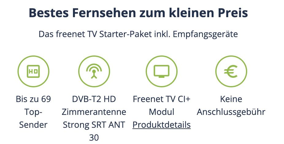 freenet TV Starter Paket inkl. HD Empfangsgeräte für 9,99€ mtl.   nach 12 Monaten nur 6,99€ mtl.