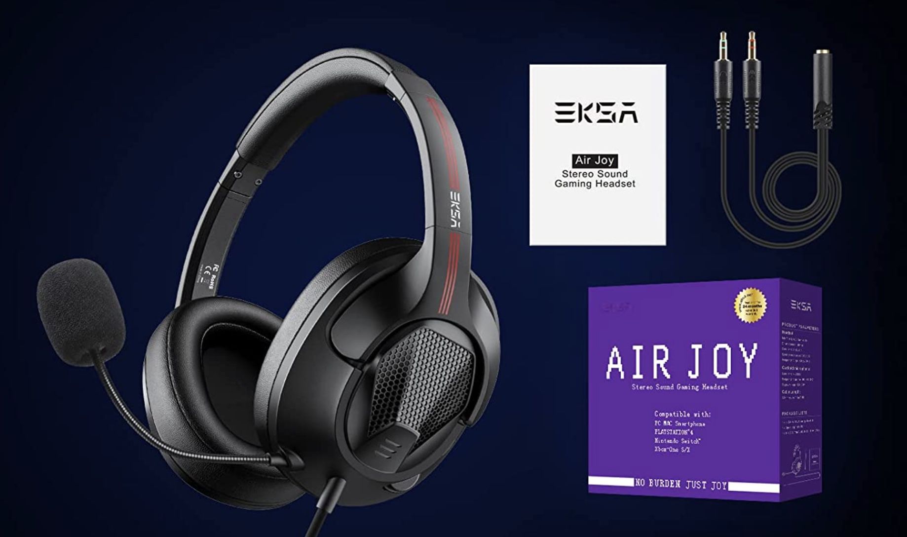 EKSA Gaming Headset mit 3,5mm Klinke für 12,96€ (statt 29€)   Prime