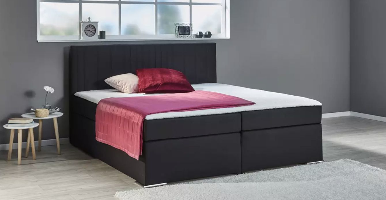 Boxspringbett Lena in 180 x 200cm inkl. Topper & Bonellfederkernmatratzen ab 283€ (statt 540€)