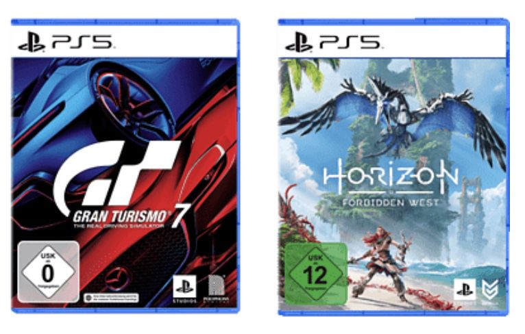 Sony PlayStation 5 mit Laufwerk + Horizon Forbidden West + Gran Turismo 7 für 644,99€