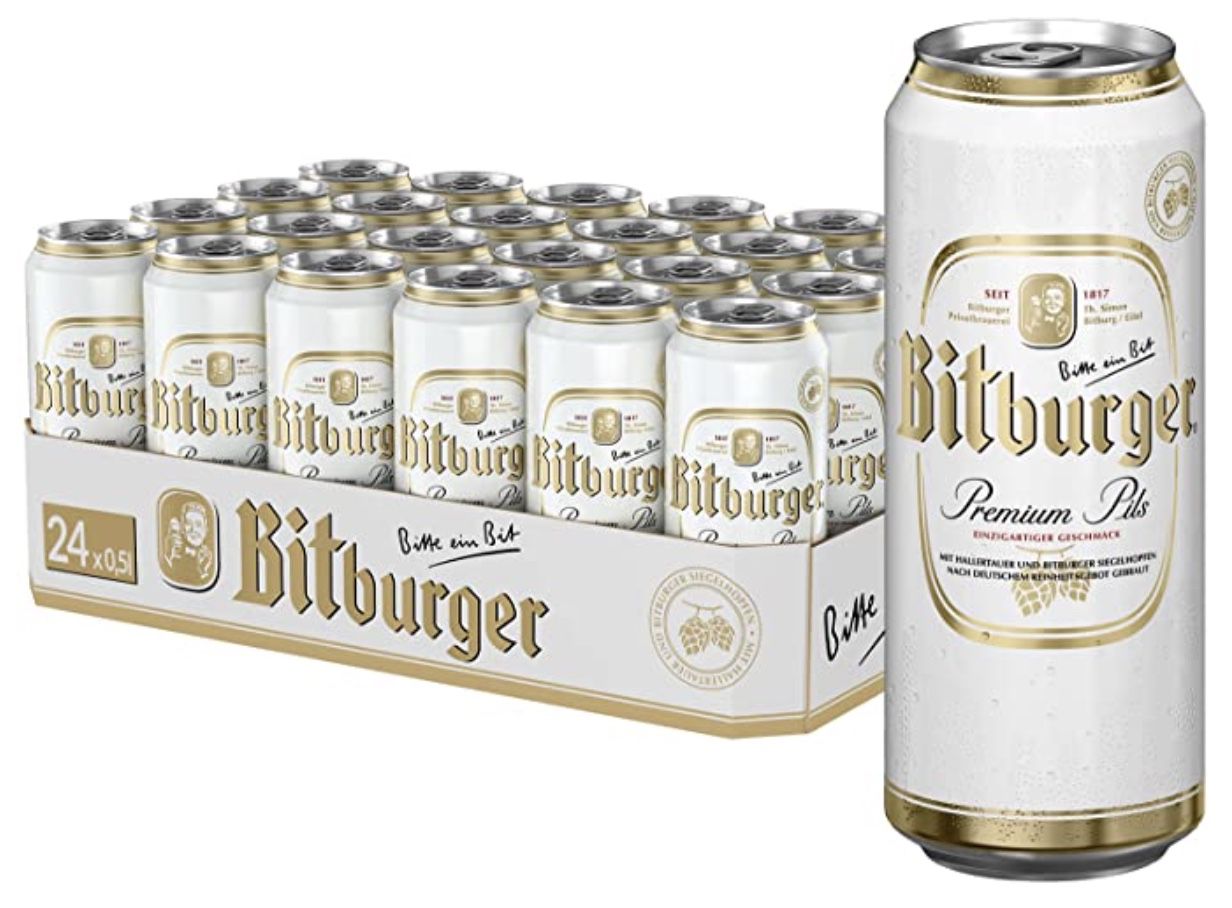 24x 0,5L BITBURGER Premium Pils Dosen Bier ab 13,40€ zzgl. Pfand   Prime Sparabo