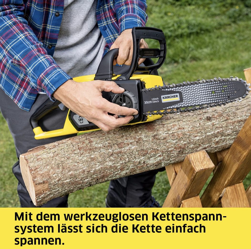 Kärcher 18 V Akku Kettensäge CNS 18 30 mit automatischer Kettenschmierung für 127,75€ (statt 156€)