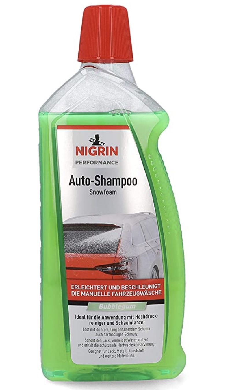 1 Liter NIGRIN 20605 Auto Schaum Shampoo mit Bubblegum Duft für 4,50€ (statt 7€)   Prime
