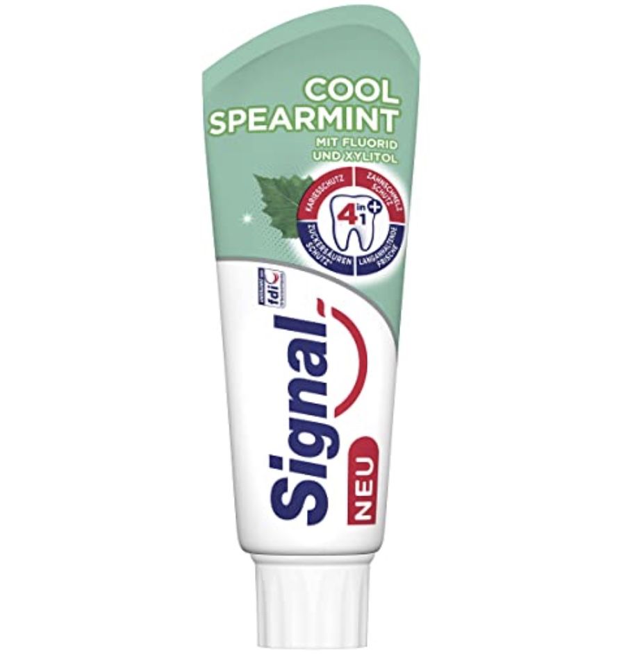 75ml Signal Zahnpasta Cool Spearmint Zahnpflege mit Fluorid und Xylitol für 0,59€ &#8211; Prime Sparabo
