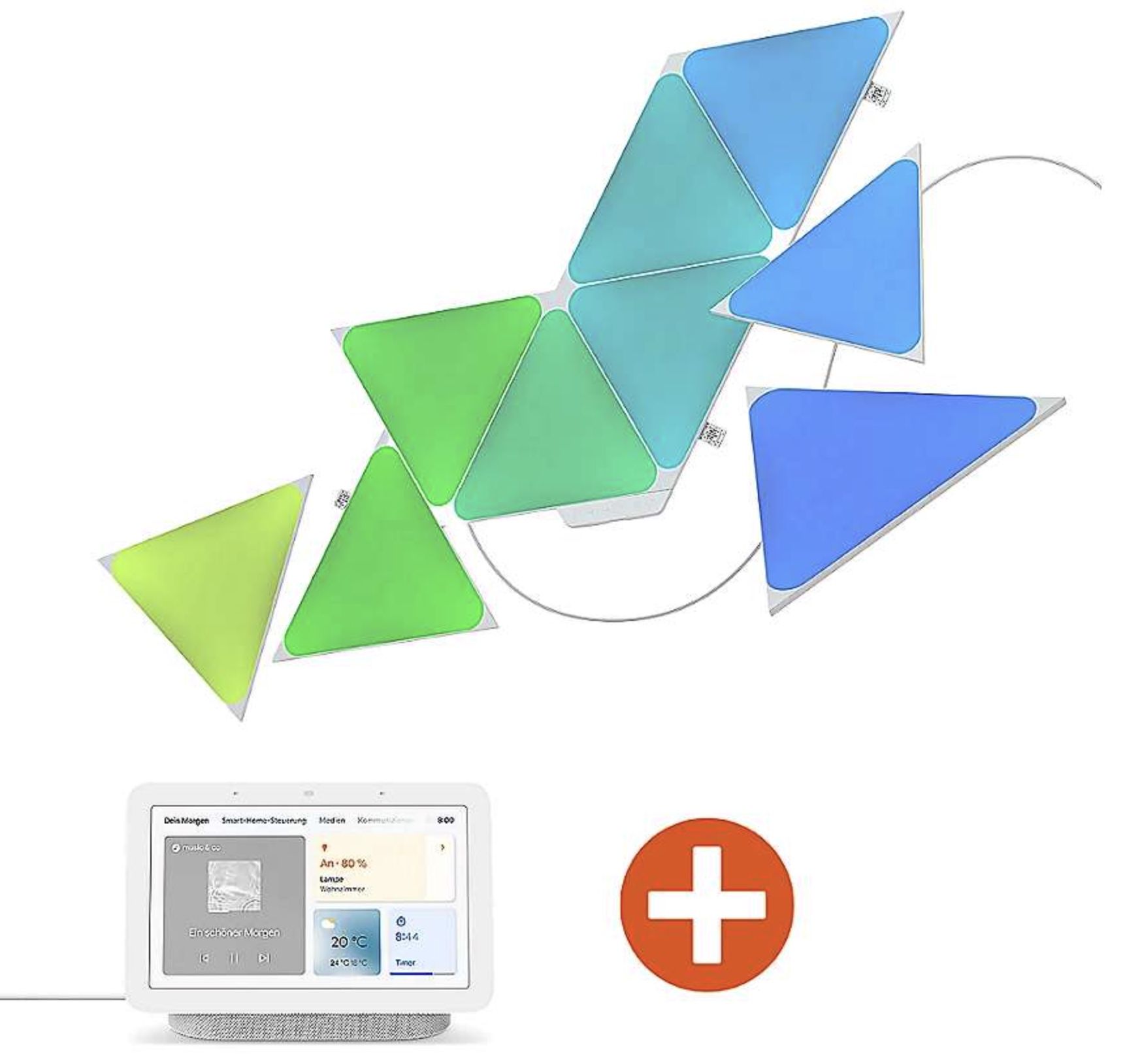 9er Set Nanoleaf Shapes Triangles + Google Nest Hub (2. Gen) für 159,90€ (statt 233€)