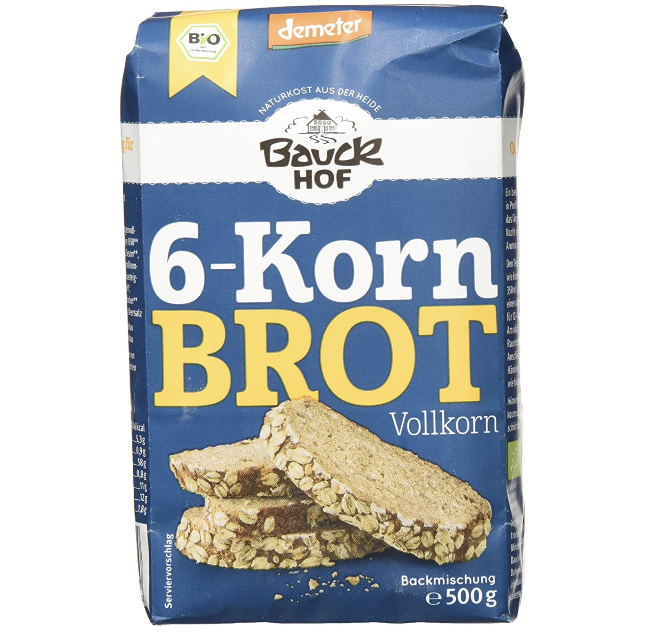 6x 500g Bauckhof 6 Korn Brot Vollkorn Demeter für 10,75€ (statt 14€)   Prime Sparabo