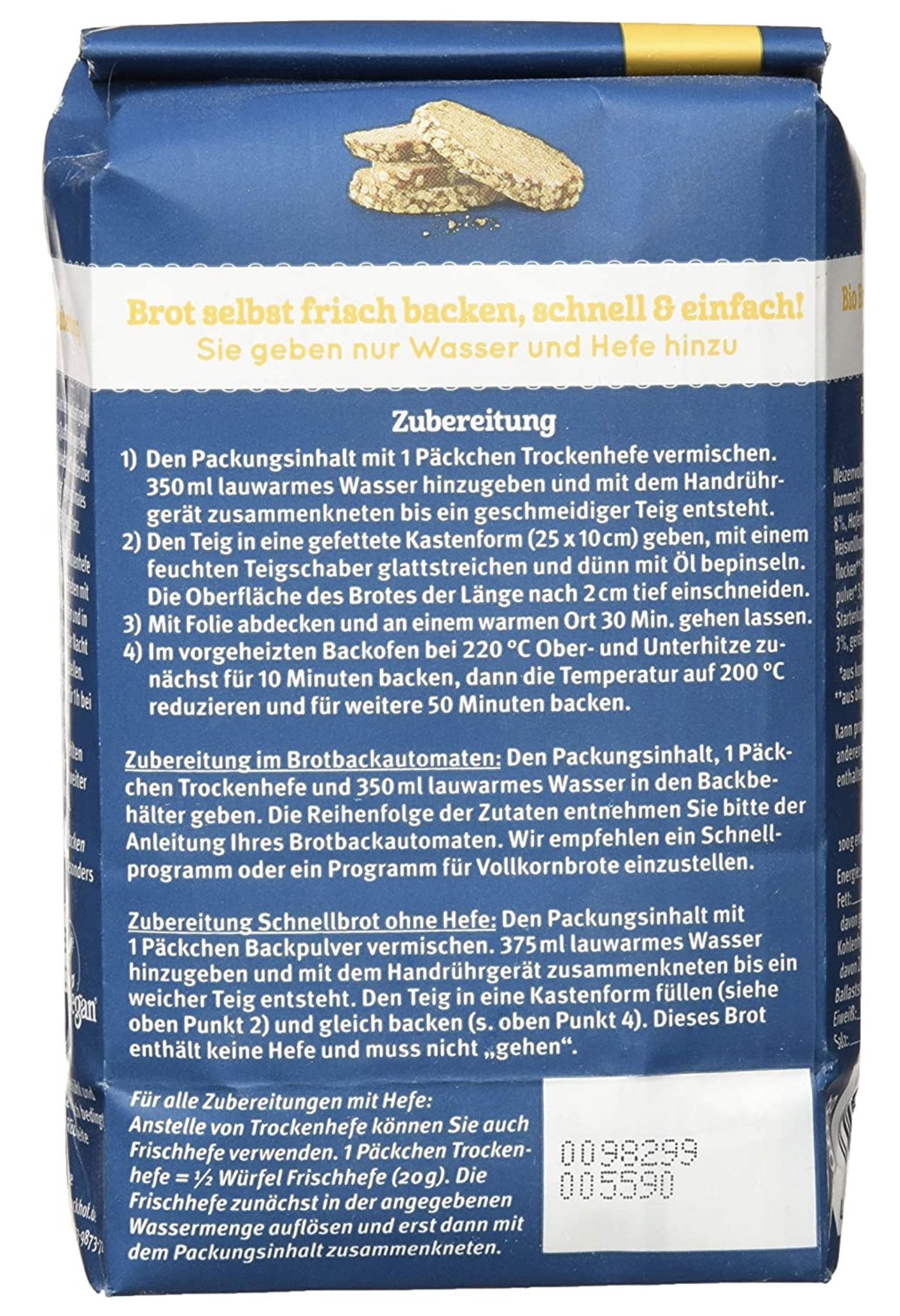 6x 500g Bauckhof 6 Korn Brot Vollkorn Demeter für 10,75€ (statt 14€)   Prime Sparabo