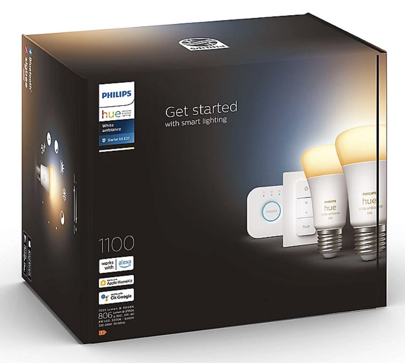 3x Philips Hue White E27 inkl. Bridge + Dimmschalter + Bewegungsmelder für 114,95€ (statt 157€)